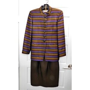 Christian Dior Vintage USA Striped Skirt Suit sz 2